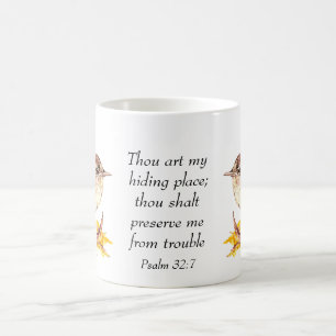 Mug Magic Aquarelle mignonne Oiseau Wren Bible Écriture Ps 3