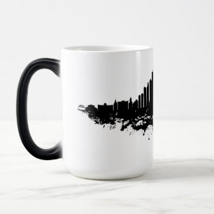 Mug Magic Aquarelle Skyline de Chicago noir et blanc