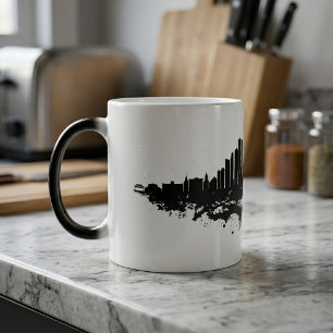 Mug Magic Aquarelle Skyline de Chicago noir et blanc