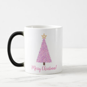 Mug Magic Arbre de Noël rose avec étoile