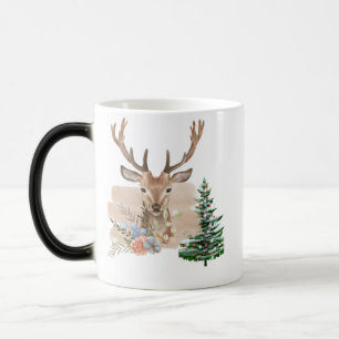 Mug Magic Arbre de Noël rustique avec aquarelle marron-beige