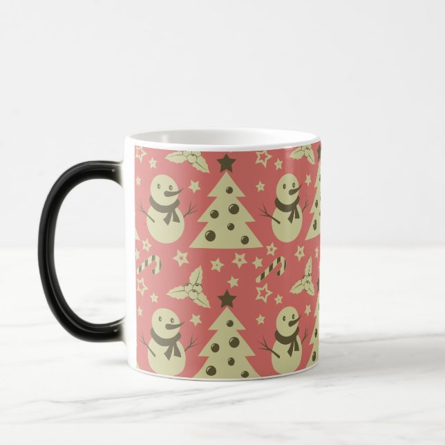 Mug Magic Arbres de Noël rétro sucre de canne étoile aux bai (Gauche)