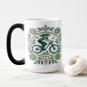 Mug Magic Art Cycliste Féminin Inspiré par la Nature - Vélo 