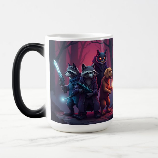 Mug Magic Art de guerrier animal de la forêt mystique (Gauche)