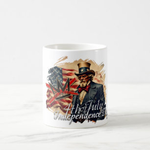 Mug Magic Art de la fête de l'indépendance de l'oncle Sam sa