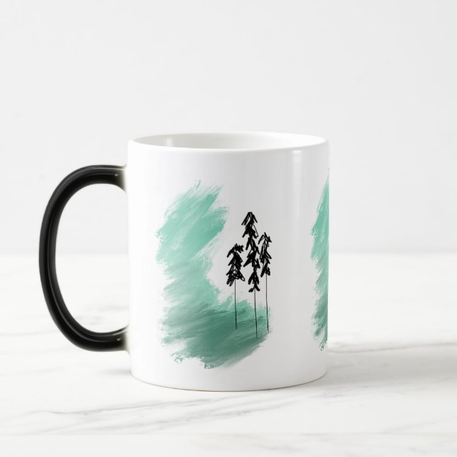 Mug Magic art de l'arbre vert scandinave simple moderne ment (Gauche)