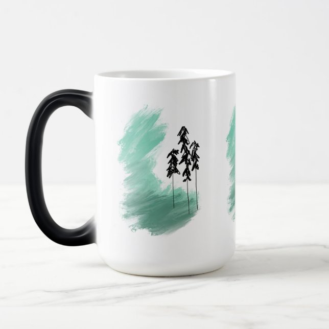 Mug Magic art de l'arbre vert scandinave simple moderne ment (Gauche)