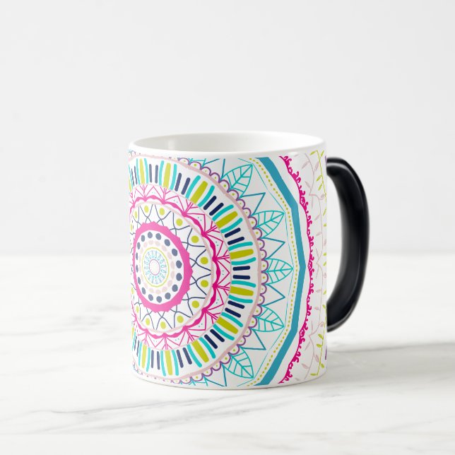 Mug Magic Art de mandala coloré vibrant (Devant droit)