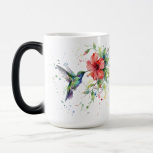 Mug Magic Art floral aquarelle de colibri coloré de la natur