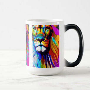 Mug Magic Art numérique de lions colorés