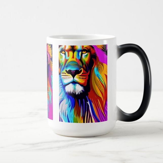 Mug Magic Art numérique de lions colorés (Droite)