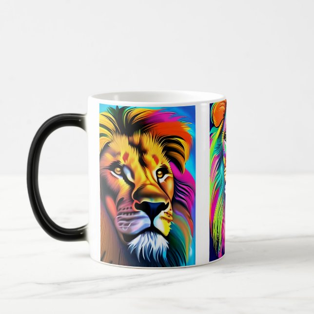 Mug Magic Art numérique Lions coloré (Gauche)