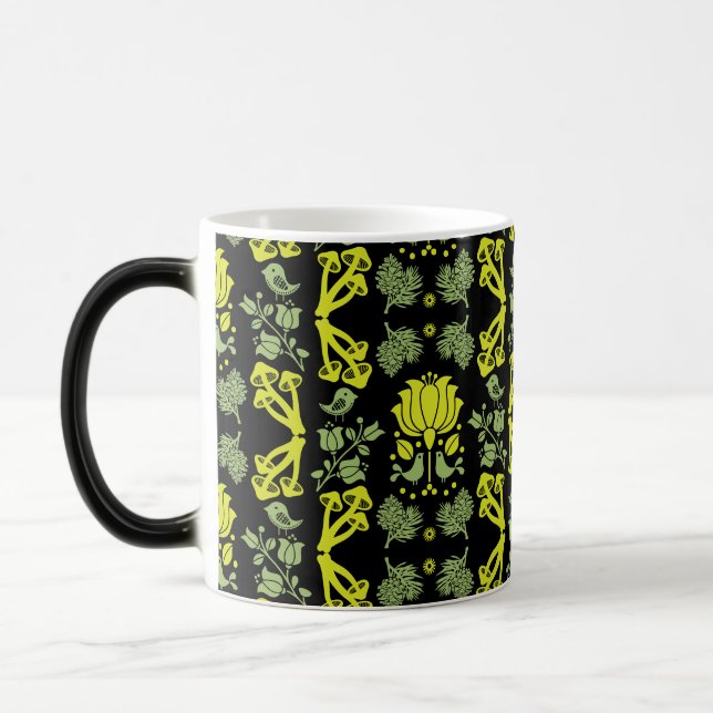 Mug Magic Art populaire des champignons de forêt nordique (Gauche)