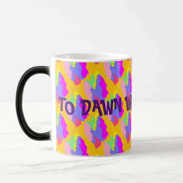 Mug Magic Aube avec amour violet jaune minuscule bouffées mo (Gauche)