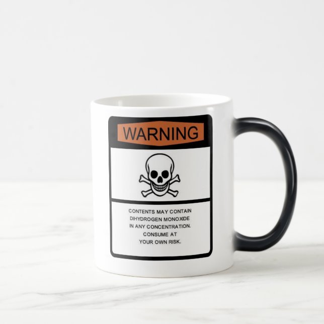 Mug Magic Avertissement d'oxyde de dihydrogène (Droite)