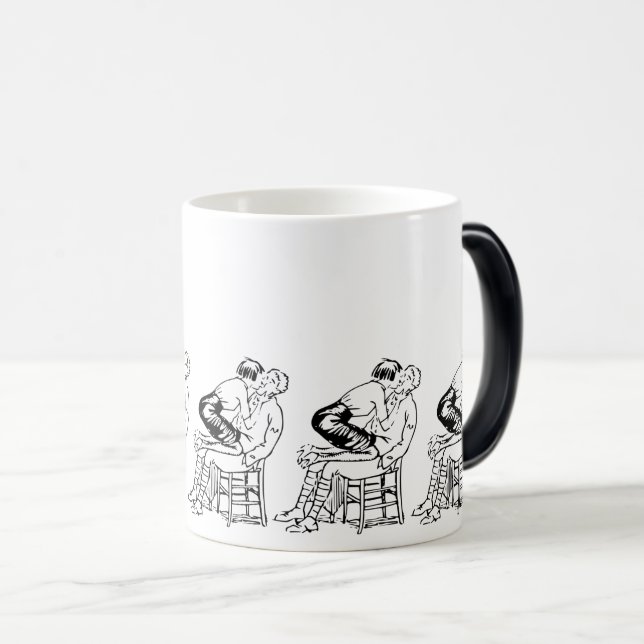 Mug Magic Baiser romantique : Une fille amoureuse (Devant droit)