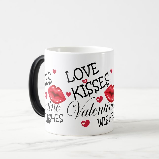 Mug Magic Baisers d'amour et voeux de Saint Valentin (Devant gauche)