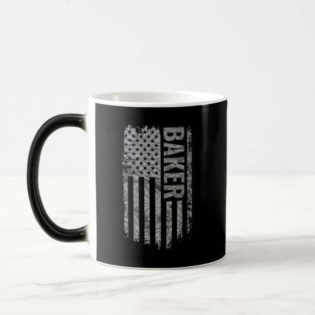 Mug Magic Baker USA Flag Distressed design (Gauche)