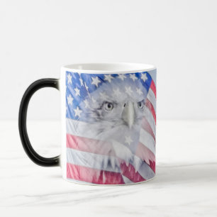 Mug Magic Bald Eagle et le drapeau américain