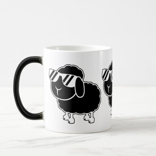 Mug Magic Bande dessinée mignonne de moutons noirs (Gauche)