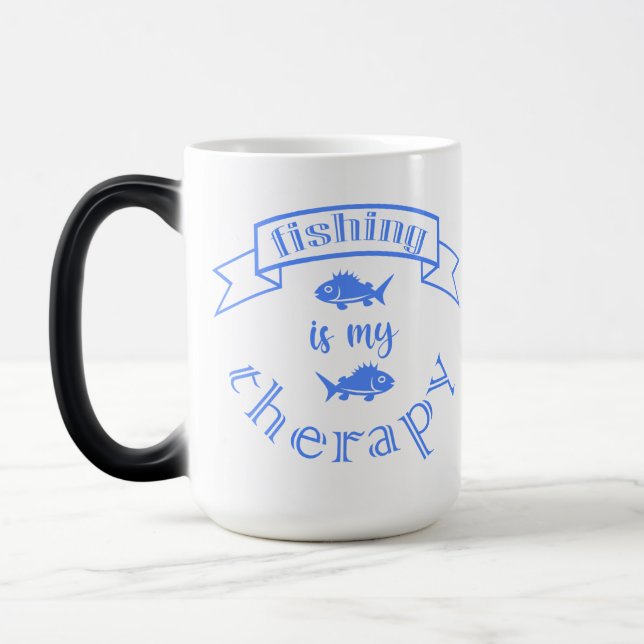Mug Magic Bannière ruban La pêche est ma thérapie (Gauche)
