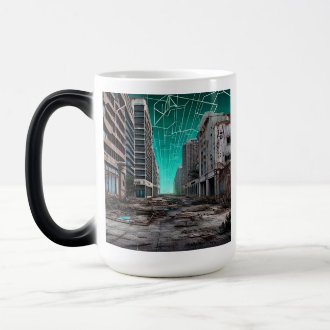 Mug Magic Bâtiments urbains abandonnés Dystopian Ciels Turqu (Gauche)