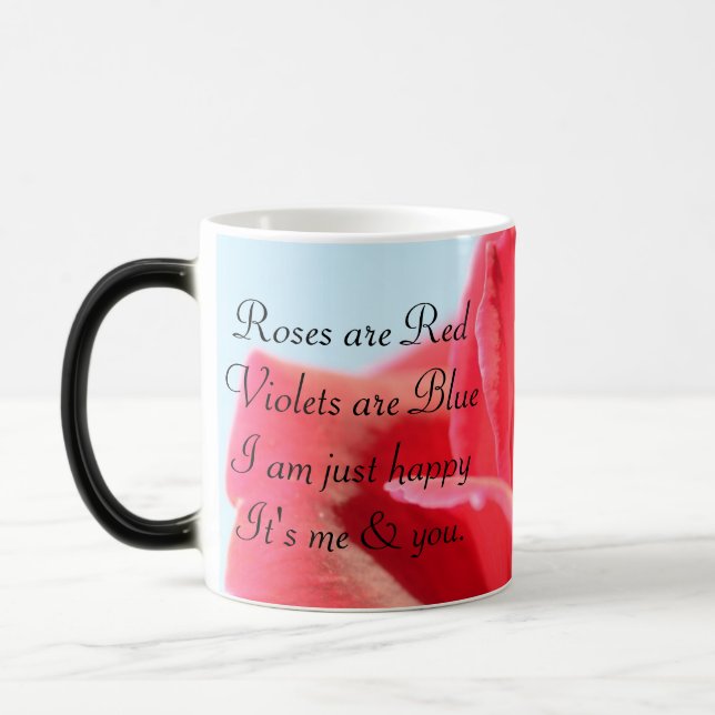 Mug Magic Beau poème rose et d'amour (Gauche)