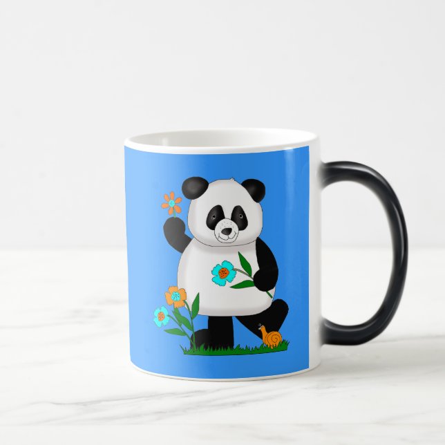 Mug Magic Bébé Enfants Panda Avec Fleurs 2 (Droite)