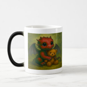 Mug Magic Bébé rouge mignon avec ours en peluche