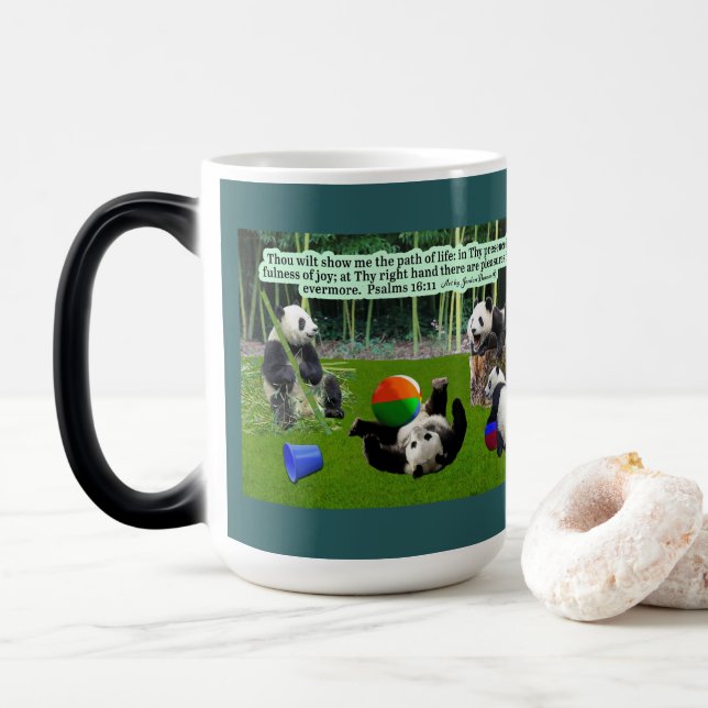 Mug Magic Belles Écritures Panda Psaumes 16:11 (Avec donut)