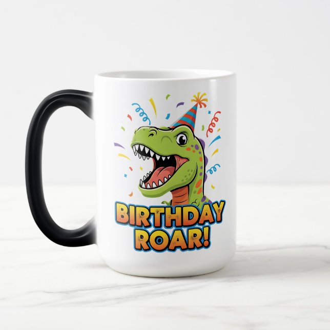Mug Magic Birthday Roar Cute Dinosaur Birthday Party Design (Gauche)