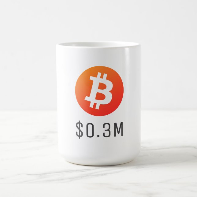 Mug Magic Bitcoin 0,3 M$ (300 K$) Un Million (Centre)