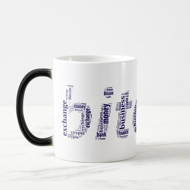 Mug Magic Bitcoin logo wordart graphiques (Gauche)