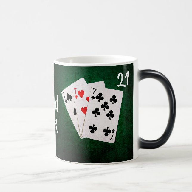 Mug Magic Blackjack 21 point - trois cartes Sept - Bonne cha (Droite)