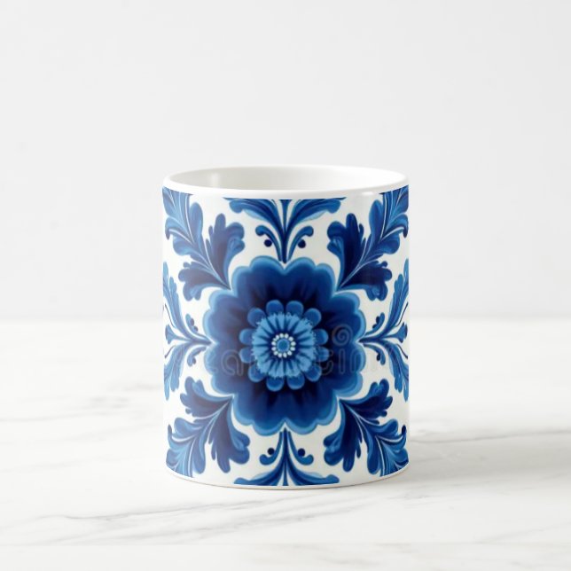Mug Magic Bleu et blanc floral (Centre)