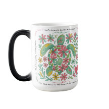 Boho Sea Turtle Christian, 11 ou 15oz, rose/vert