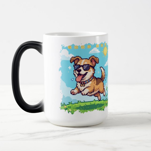 Mug Magic Bon Chien Pixel Puppy Design de Jeu Rétro (Gauche)