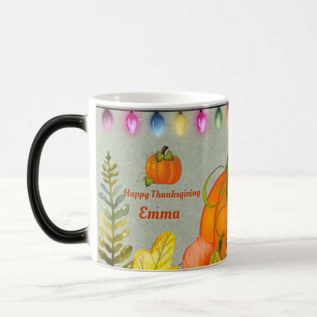 Mug Magic Bon thanksgiving Citrouille Feuille Automne (Gauche)