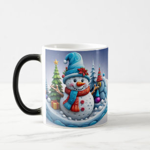 Mug Magic Bonhomme de neige dans un paysage d'hiver -