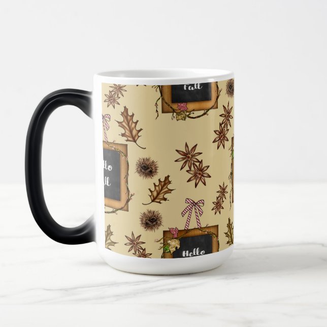 Mug Magic Bonjour automne avec les feuilles d'automne (Gauche)