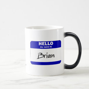 Mug Magic Bonjour mon nom est Brian (bleu)