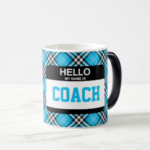 Mug Magic Bonjour Mon Nom Est COACH Nametag Sports Blue Plai