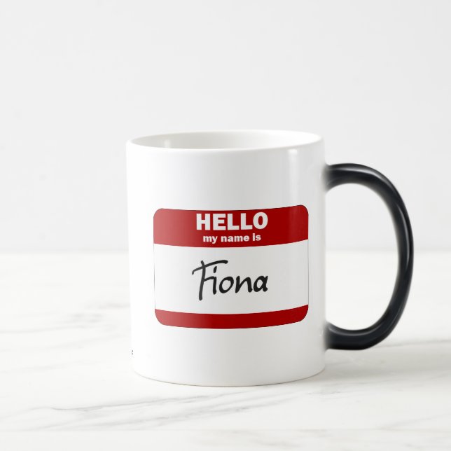 Mug Magic Bonjour mon nom est Fiona (rouge) (Droite)