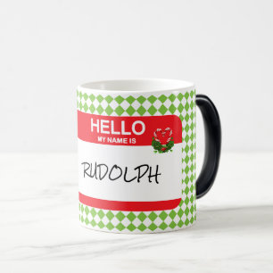 Mug Magic Bonjour Mon Nom Est Rudolph Nametag Festif Noël