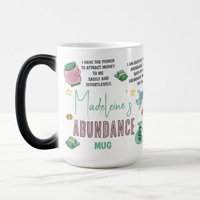 Mug Magic Boss Babe Abondance Argent Mindset Affirmations (Gauche)