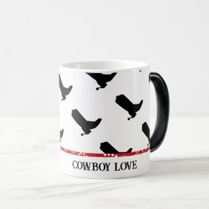 Mug Magic Bottes d'amour Cowboy Silhouette Motif Bandana rou