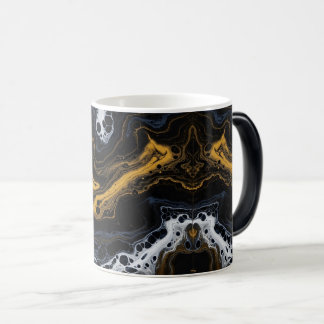 Mug Magic Bouchons de café Abstraits de luxe - Noir, Or & Bl