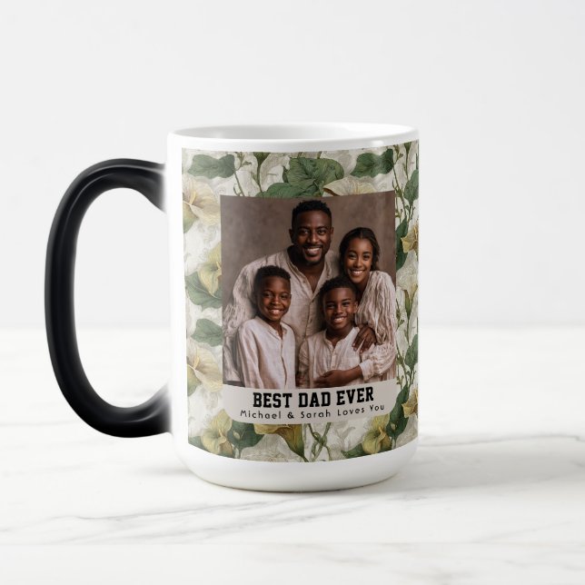 Mug Magic Bouquet de lys calla Meilleur papa chat Cadeau (Gauche)
