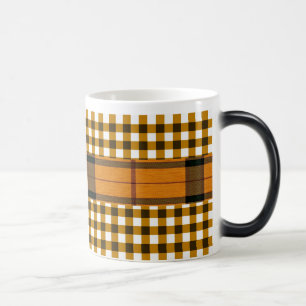 Mug Magic Bouton motif à rayures orange brun