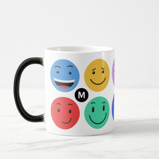 Mug Magic Boutons monogrammes personnalisés (Gauche)